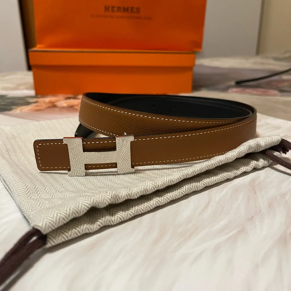 Hermes 24mm belt in black/gold - Picture 3 of 13
